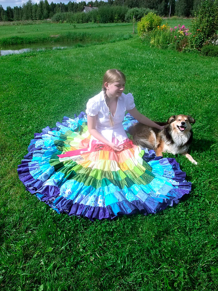 Rainbow skirt quilt deals