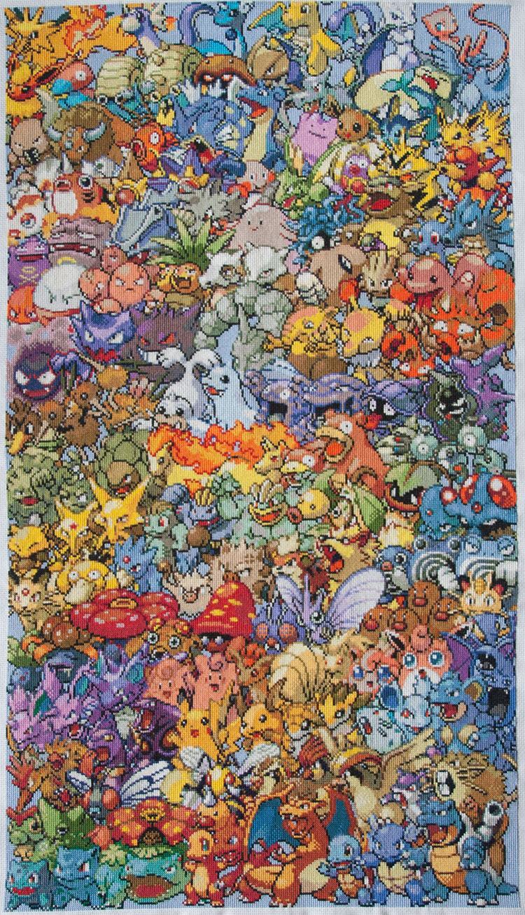 15 Pokemon cross stitch - Gathered